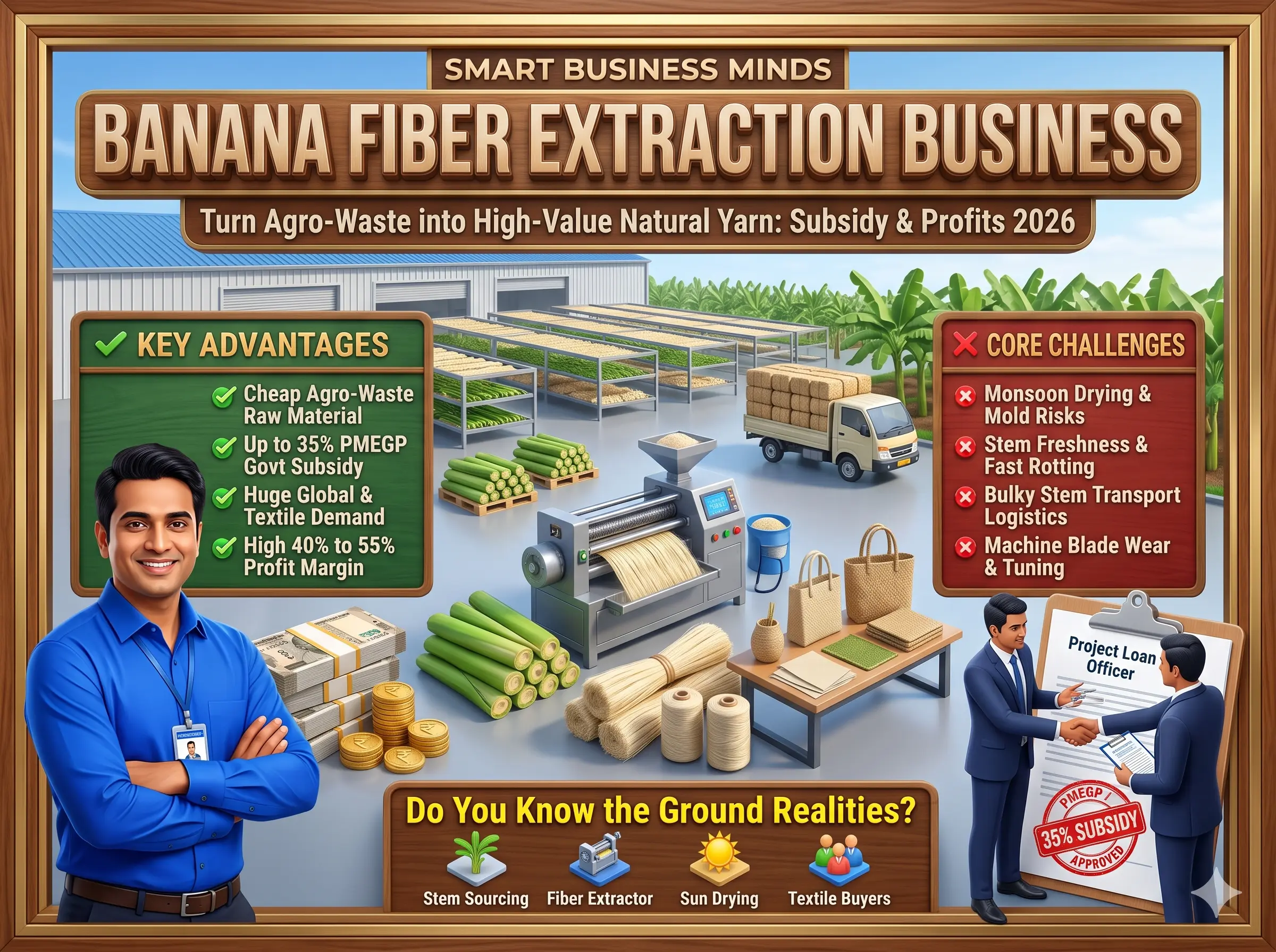Banana Pseudostem Fiber Extraction Business Process